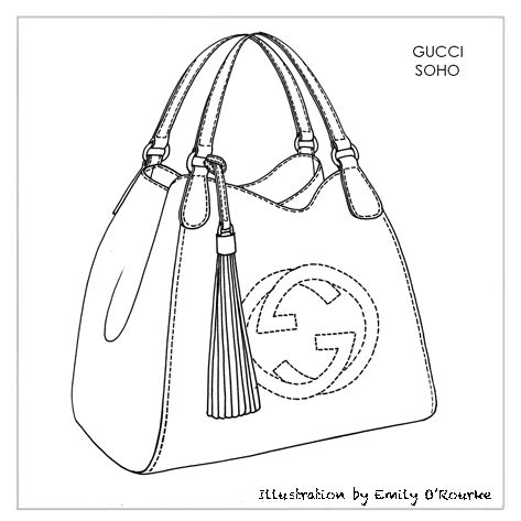 gucci bag drawing|Gucci handbag drawing.